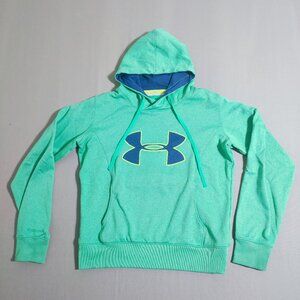 Under Armour Storm Hoodie women's size M semi fitted mint green and purple logo